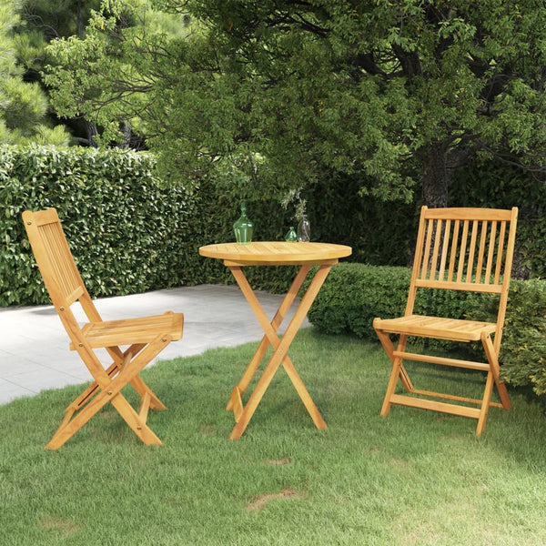 vidaXL 3-Piece Outdoor Dining Set Foldable Solid Acacia Wood