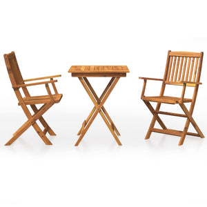 vidaXL 3-Piece Folding Outdoor Dining Set Solid Acacia Wood