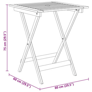 vidaXL 3-Piece Folding Outdoor Dining Set Solid Acacia Wood