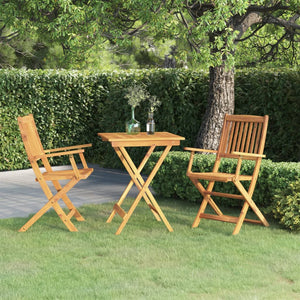 vidaXL 3-Piece Folding Outdoor Dining Set Solid Acacia Wood