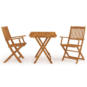 vidaXL 3-Piece Folding Garden Dining Set Solid Acacia Wood