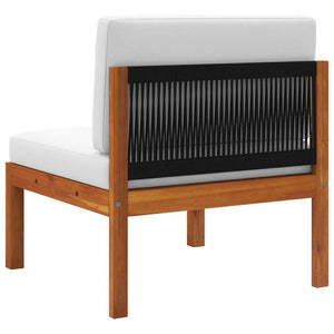 vidaXL 3-Piece Garden Lounge Set with Cushions Acacia Wood & Rope