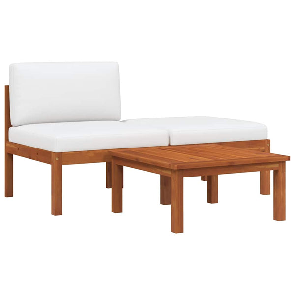 vidaXL 3-Piece Garden Lounge Set with Cushions Acacia Wood & Rope