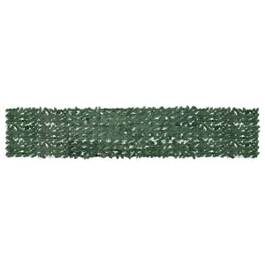 vidaXL Balcony Privacy Screen with Dark Green Leaves 400x75 cm