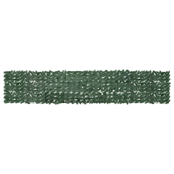 vidaXL Balcony Privacy Screen with Dark Green Leaves 400x75 cm