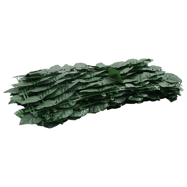 vidaXL Balcony Privacy Screen with Dark Green Leaves 400x75 cm