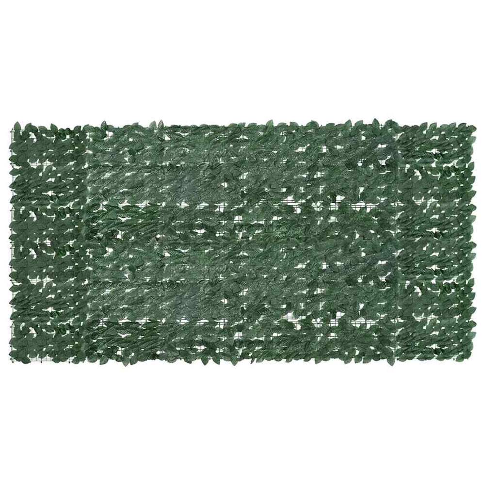 vidaXL Balcony Privacy Screen with Dark Green Leaves 300x150 cm