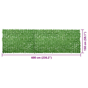 vidaXL Green Leaf Balcony Screen 600x150 cm