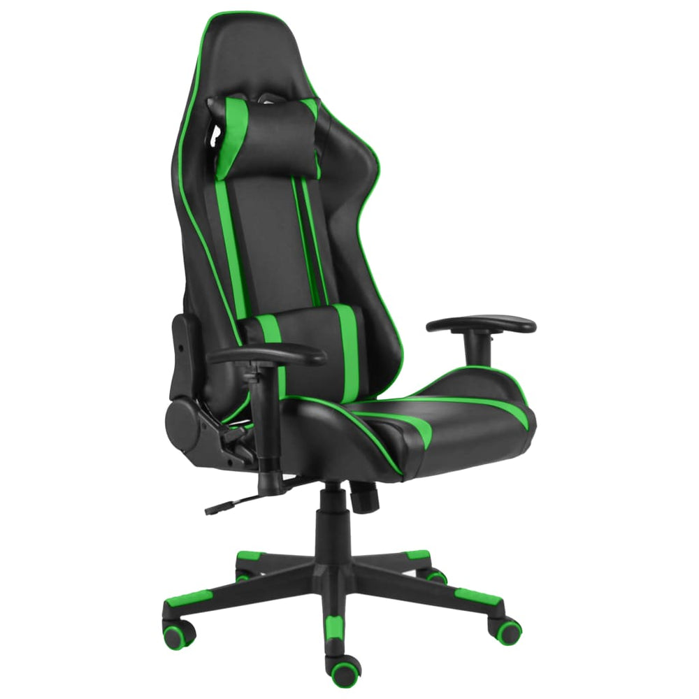 vidaXL Swivel Gaming Chair Green PVC