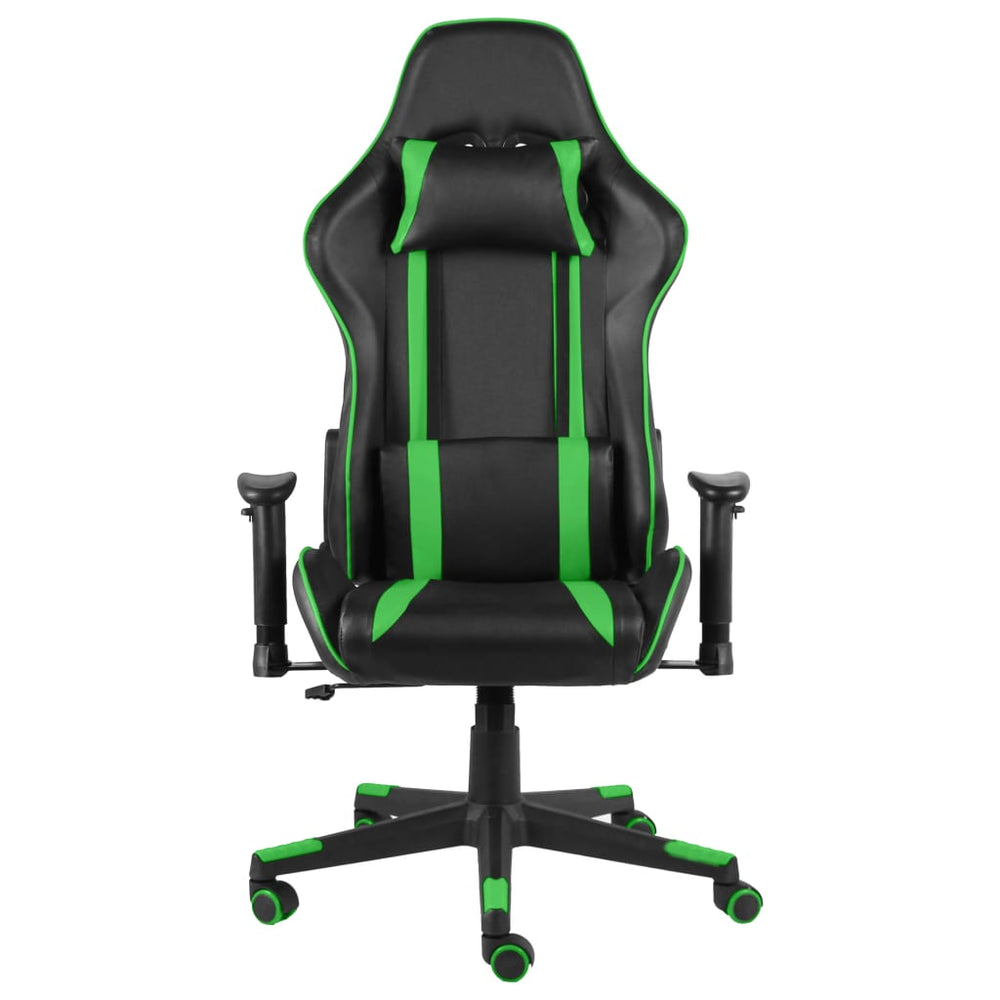 vidaXL Swivel Gaming Chair Green PVC