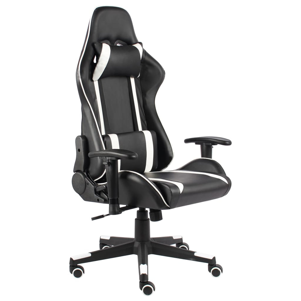 vidaXL Swivel Gaming Chair White PVC