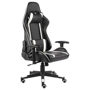 vidaXL Swivel Gaming Chair White PVC