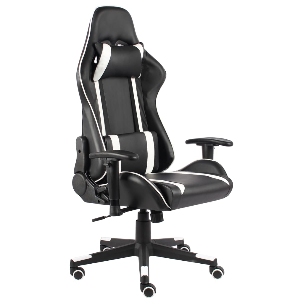 vidaXL Swivel Gaming Chair White PVC