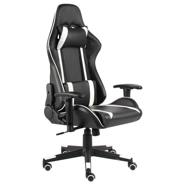 vidaXL Swivel Gaming Chair White PVC