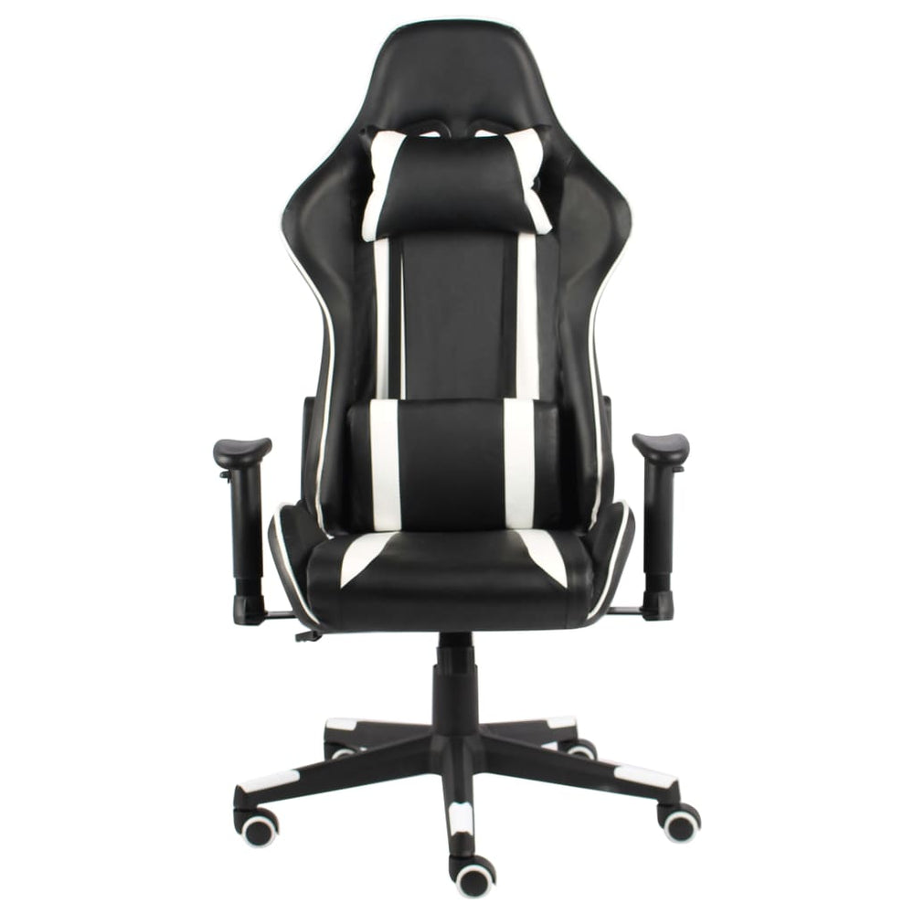 vidaXL Swivel Gaming Chair White PVC
