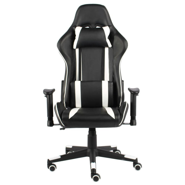 vidaXL Swivel Gaming Chair White PVC