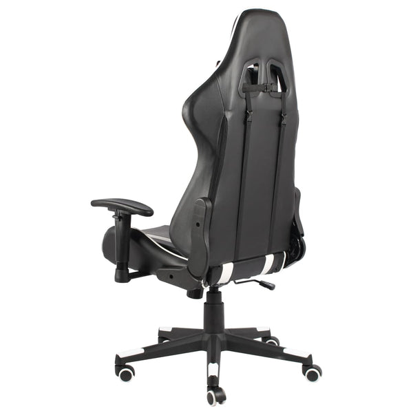 vidaXL Swivel Gaming Chair White PVC