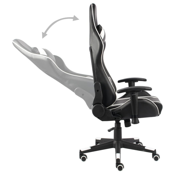 vidaXL Swivel Gaming Chair White PVC