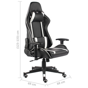vidaXL Swivel Gaming Chair White PVC
