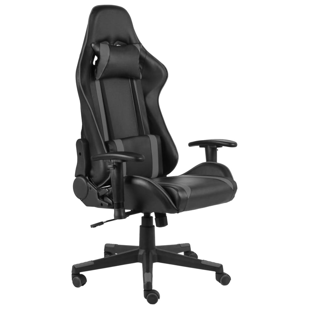 vidaXL Gaming Chair Swivel Grey PVC