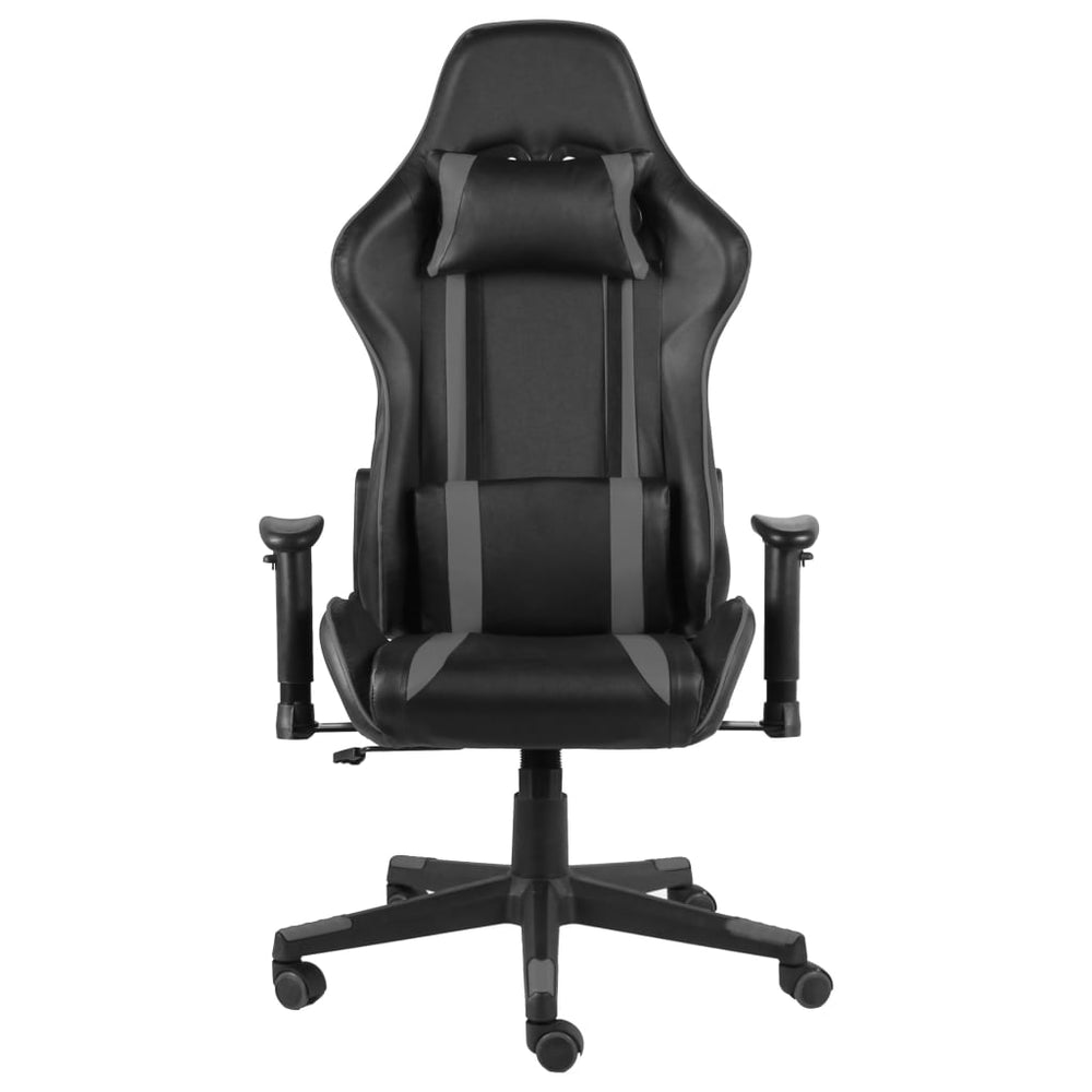 vidaXL Gaming Chair Swivel Grey PVC