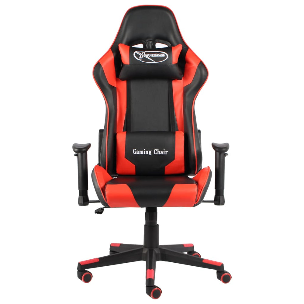 vidaXL Swivel Gaming Chair Red PVC