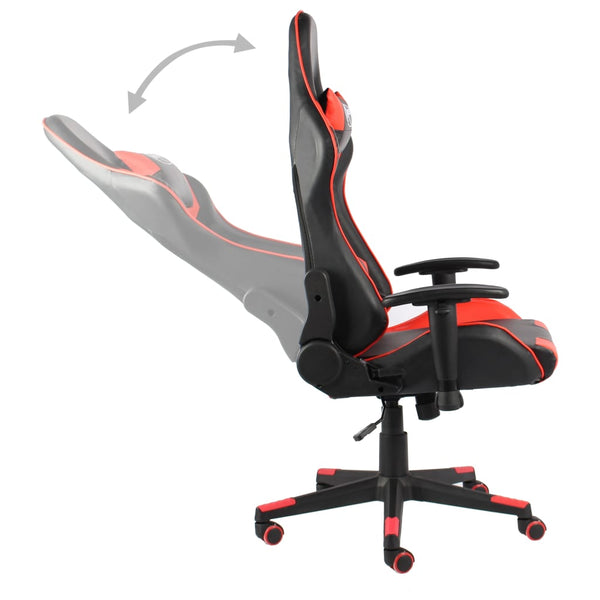 vidaXL Swivel Gaming Chair Red PVC