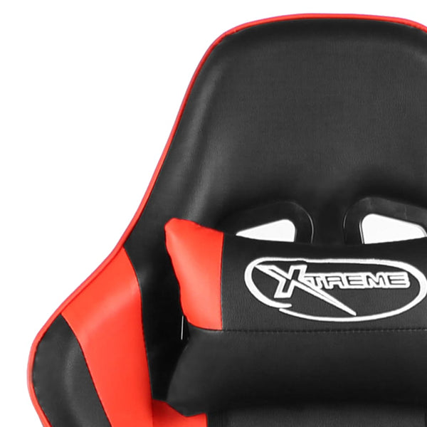 vidaXL Swivel Gaming Chair Red PVC