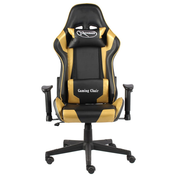 vidaXL Swivel Gaming Chair Golden PVC