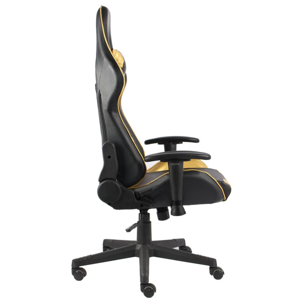 vidaXL Swivel Gaming Chair Golden PVC