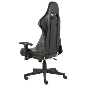 vidaXL Swivel Gaming Chair Golden PVC