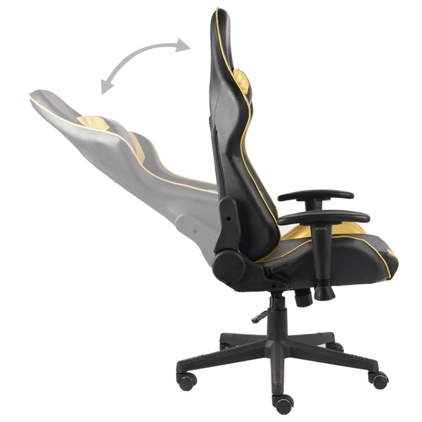 vidaXL Swivel Gaming Chair Golden PVC