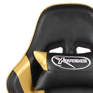 vidaXL Swivel Gaming Chair Golden PVC