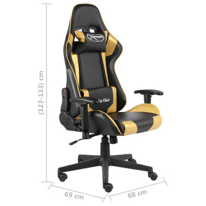 vidaXL Swivel Gaming Chair Golden PVC