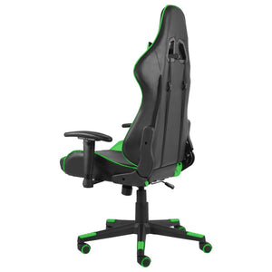 vidaXL Swivel Gaming Chair Green PVC