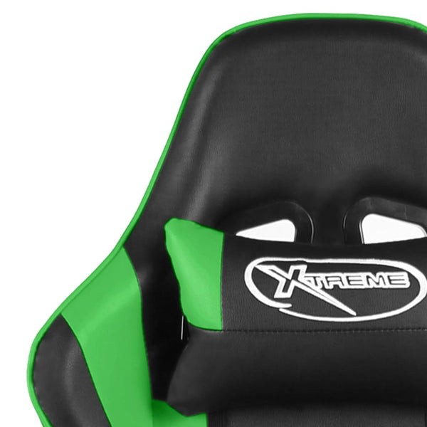 vidaXL Swivel Gaming Chair Green PVC