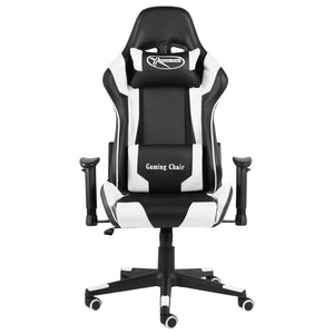 vidaXL Swivel Gaming Chair White PVC