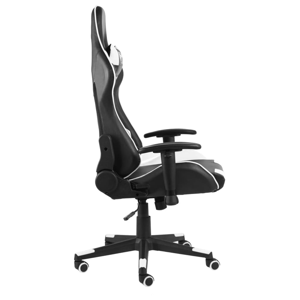 vidaXL Swivel Gaming Chair White PVC