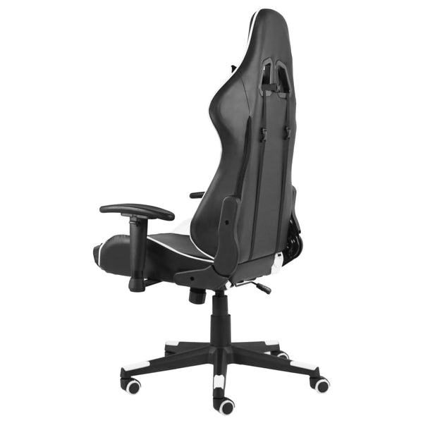 vidaXL Swivel Gaming Chair White PVC