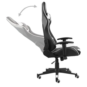 vidaXL Swivel Gaming Chair White PVC
