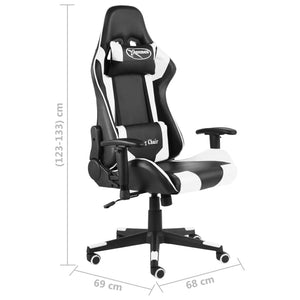 vidaXL Swivel Gaming Chair White PVC