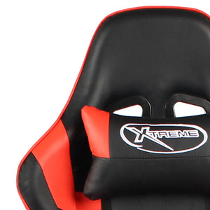 vidaXL Swivel Gaming Chair with Footrest Red PVC