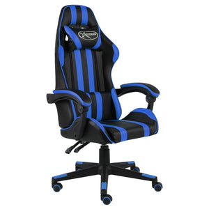vidaXL Gaming Chair Black and Blue Faux Leather
