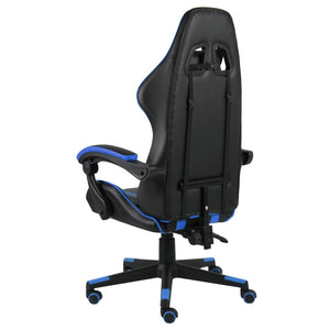 vidaXL Gaming Chair Black and Blue Faux Leather