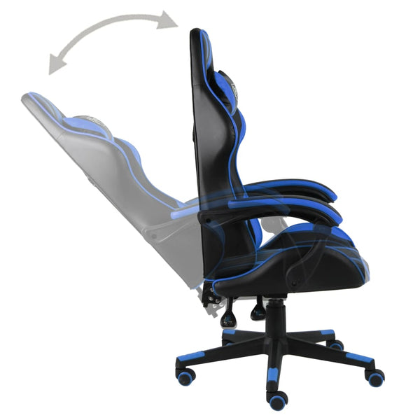 vidaXL Gaming Chair Black and Blue Faux Leather