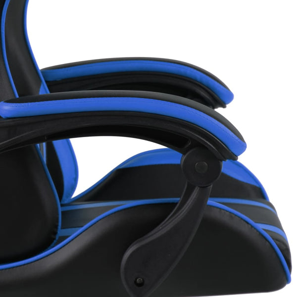 vidaXL Gaming Chair Black and Blue Faux Leather