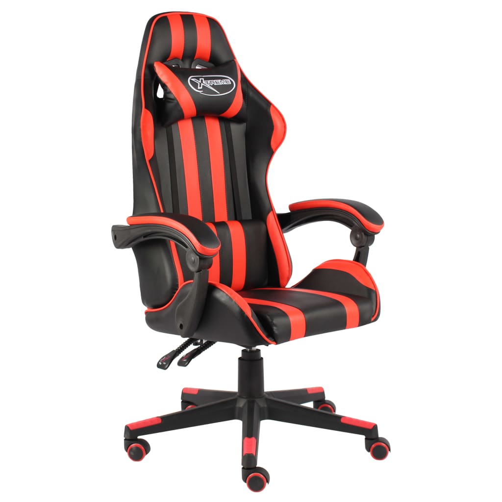 vidaXL Gaming Chair Black and Red Faux Leather