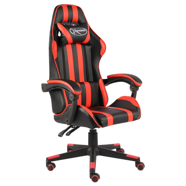 vidaXL Gaming Chair Black and Red Faux Leather
