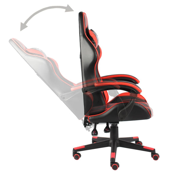 vidaXL Gaming Chair Black and Red Faux Leather