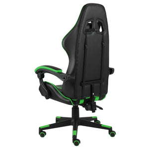 vidaXL Gaming Chair Black and Green Faux Leather
